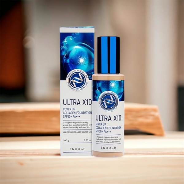 1 Hộp Kem Nền Collagen Ultra X10 Cover Up 100ml Hàn Quốc mã SP001437